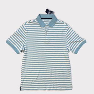 Club Room Men's Short Sleeve Shirt Button Front Golf Striped Polo